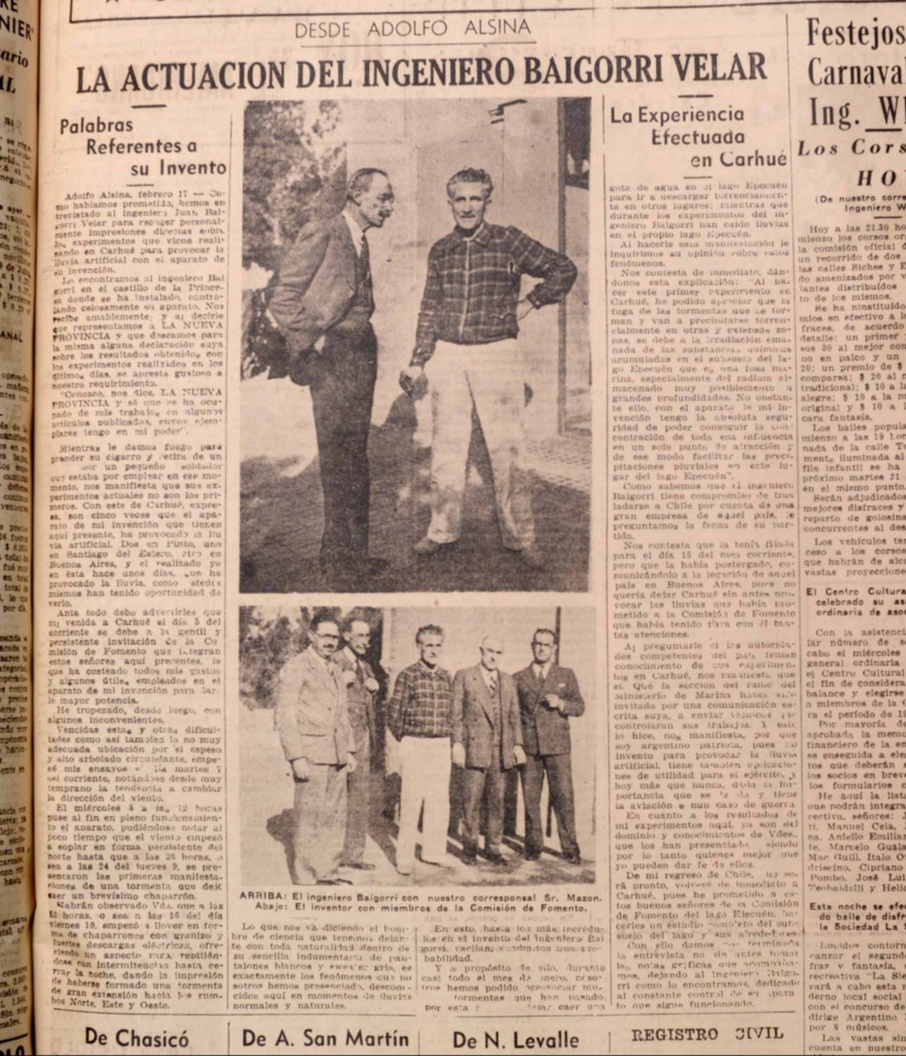 Baigorri Velar, el mago que hizo llover en Carhué